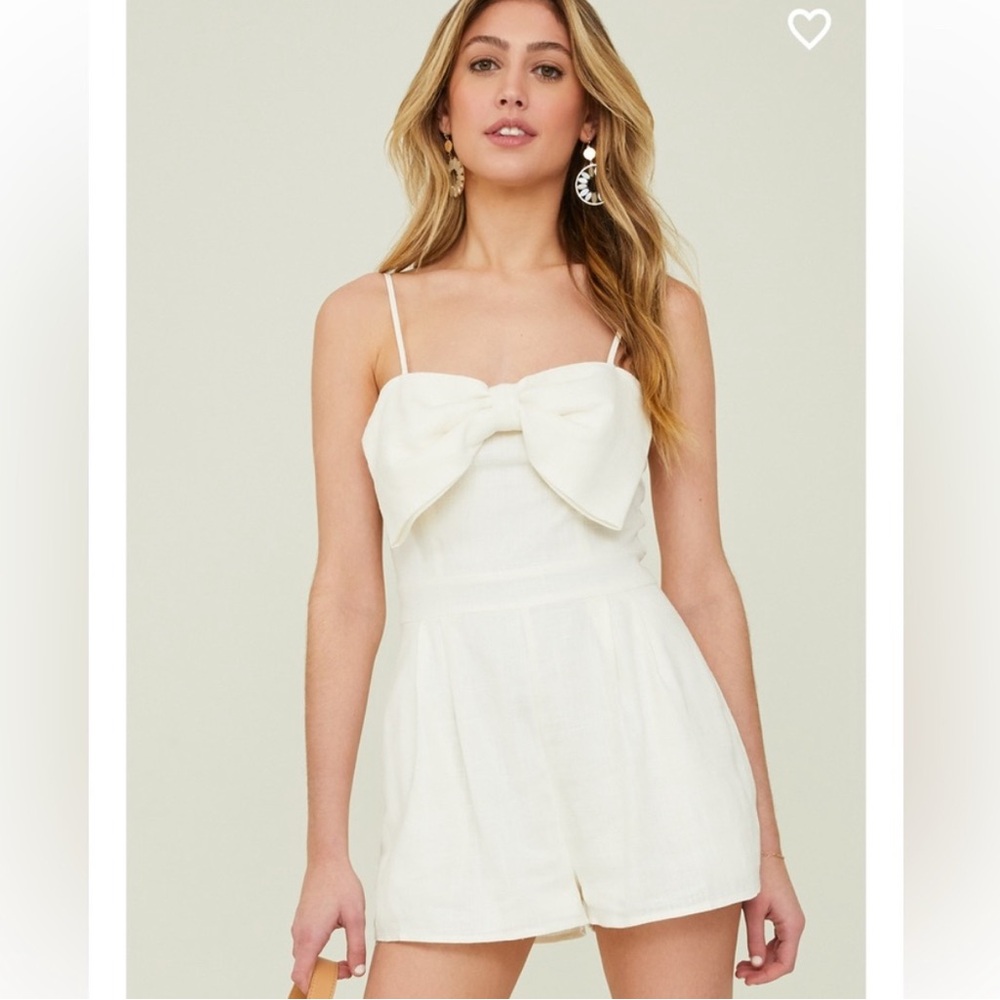 Elegant White Jumpsuit with Bow Detail